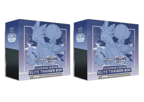 Pokémon TCG Sword & Shield Chilling Reign (Pokémon Center Exclusive) Elite Trainer Box (Ice Rider Calyrex) 2x Lot
