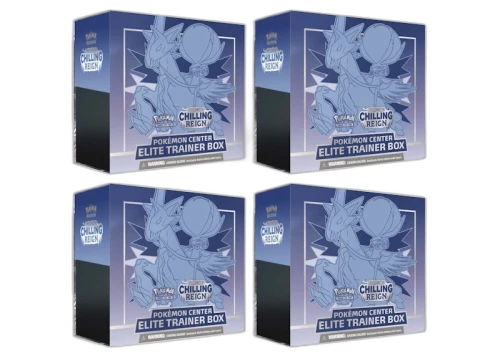 Pokémon TCG Sword & Shield Chilling Reign (Pokémon Center Exclusive) Elite Trainer Box (Ice Rider Calyrex) 4x Lot