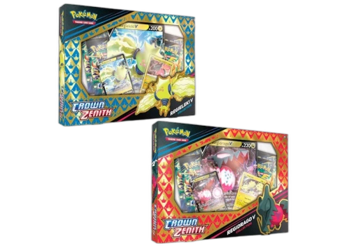 Pokémon TCG Sword & Shield Crown Zenith Regieleki V & Regidrago V Collection Box 2x Bundle