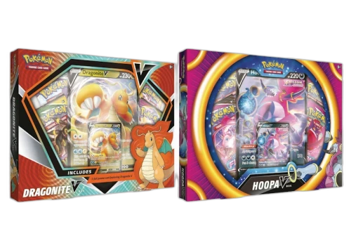 Pokémon TCG Sword & Shield Fusion Strike Dragonite V/Hoopa V Collection Box 2x Bundle