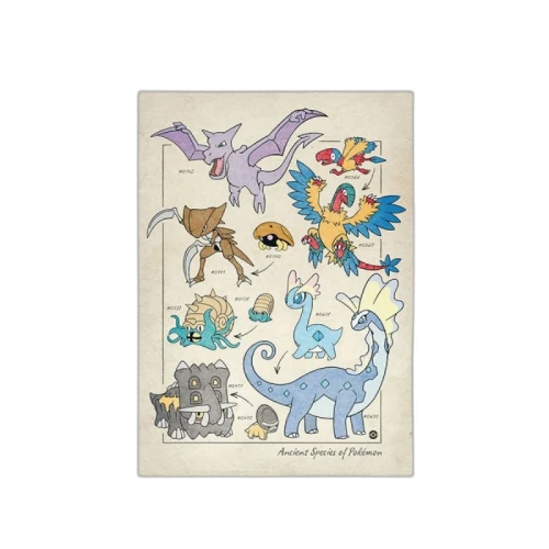 Pokemon x Natural History Museum Ancient Species of Pokemon Art Print