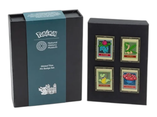 Pokemon x Natural History Museum Gilded Tiles Pin Badge Set
