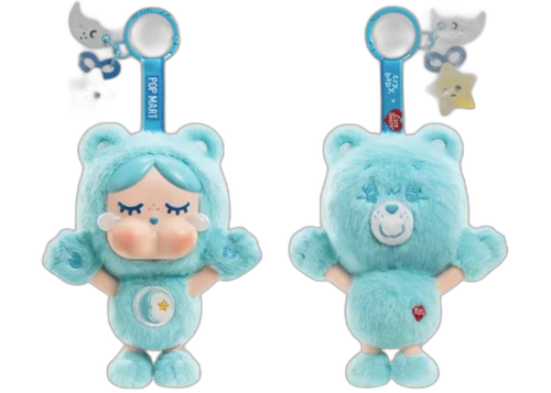 Pop Mart CRYBABY x Care Bears Series Vinyl Plush Crybaby x Bedtime Bear Pendant