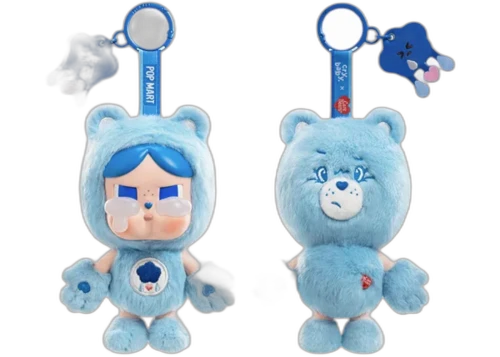 Pop Mart CRYBABY x Care Bears Series Vinyl Plush Crybaby x Grumpy Bear Pendant