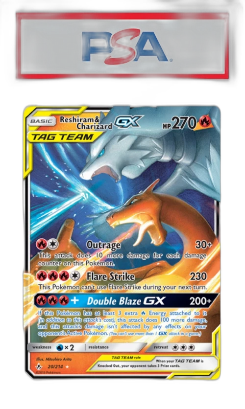 Reshiram & Charizard GX 2019 Pokemon TCG Sun & Moon Unbroken Bonds #20/214 (PSA or BGS Graded)
