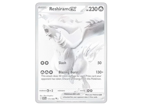 Reshiram ex 2025 Pokémon Scarlet & Violet White Flare Special Illustration Rare 173/086 Ungraded