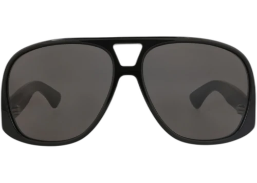Saint Laurent Aviator Frame Recycled Acetate Sunglasses SL652SOLAC-30014961-001 Black Black Grey