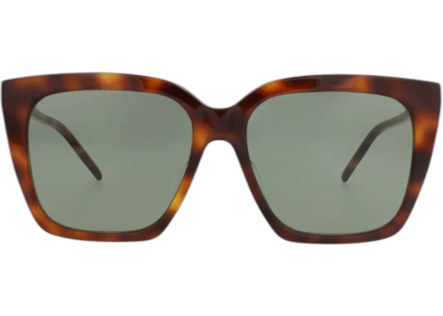 Saint Laurent Cat Eye Frame Acetate Sunglasses SLM100-30013271-003 Havana Gold Green