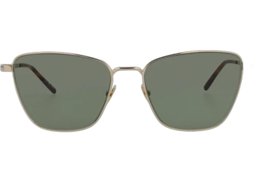 Saint Laurent Cat Eye Frame Metal Sunglasses SL551-30013774-003 Gold Gold Green