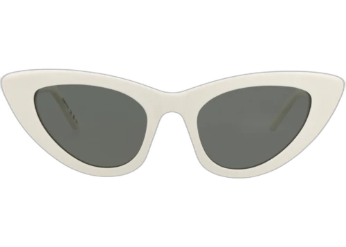 Saint Laurent Cat Eye Frame Recycled Acetate Sunglasses SL213LILY-30002631-017 White White Grey
