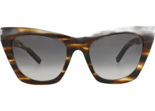 Saint Laurent Cat Eye Frame Recycled Acetate Sunglasses SL214KATE-30002632-024 Havana Havana Grey