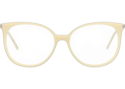 Saint Laurent Photochromic Round Frame Recycled Acetate Optical Frames SL39-30000469-008 Ivory Ivory Transparent