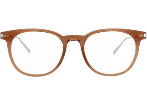Saint Laurent Photochromic Round Frame Recycled Acetate Optical Frames SL579-30014116-003 Brown Gold Transparent