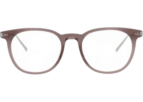 Saint Laurent Photochromic Round Frame Recycled Acetate Optical Frames SL579-30014116-004 Brown Silver Transparent