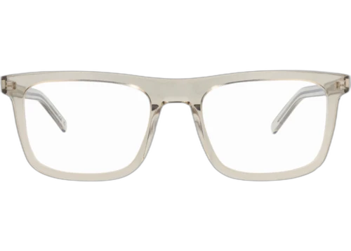 Saint Laurent Photochromic Square Frame Acetate Optical Frames SL547SLIMO-30013701-008 Beige Beige Transparent