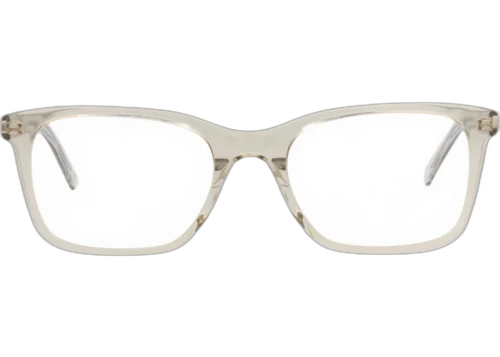 Saint Laurent Photochromic Square Frame Recycled Acetate Optical Frames SL718SLIM-30015806-008 Beige Beige Transparent