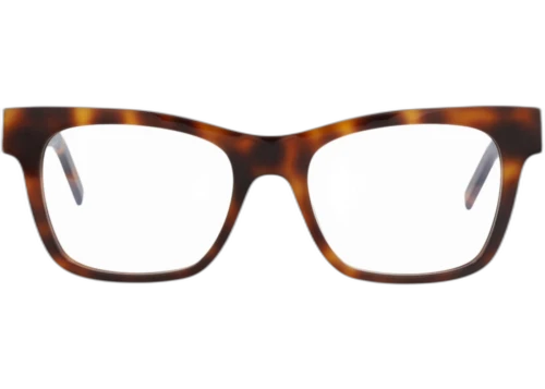 Saint Laurent Photochromic Square Frame Recycled Acetate Optical Frames SLM118-30014126-002 Havana Havana Transparent