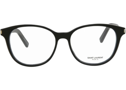 Saint Laurent Round Frame Acetate Optical Frames CLASSIC9-30000180-001 Black Black Transparent