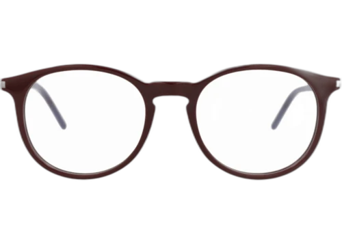 Saint Laurent Round Frame Acetate Optical Frames SL106-30000458-011 Burgundy Burgundy Transparent