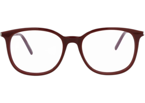 Saint Laurent Round Frame Acetate Optical Frames SL307-30008026-004 Burgundy Burgundy Transparent