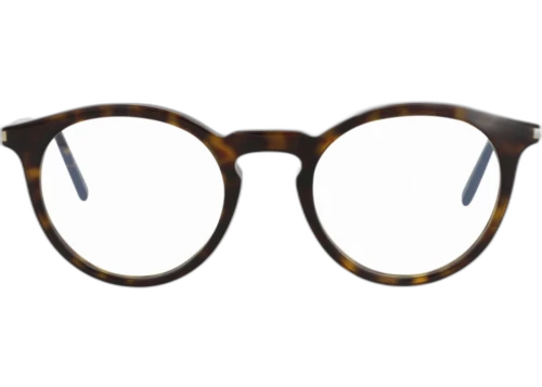Saint Laurent Round Frame Acetate Optical Frames SL347-30008556-002 Havana Havana Transparent