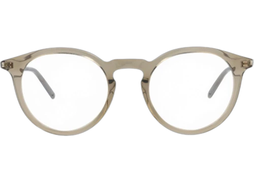 Saint Laurent Round Frame Acetate Optical Frames SL347-30008556-004 Brown Brown Transparent