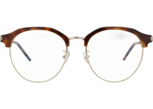 Saint Laurent Round Frame Acetate Optical Frames SL512F-30013054-002 Havana Gold Transparent