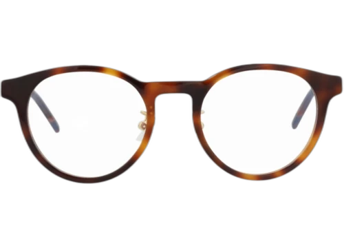 Saint Laurent Round Frame Acetate Optical Frames SLM73J-30009655-004 Havana Gold Transparent