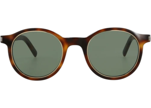 Saint Laurent Round Frame Acetate Sunglasses SL521RIM-30013255-003 Havana Havana Green