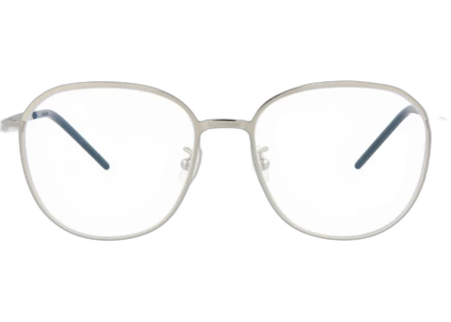 Saint Laurent Round Frame Metal Optical Frames SL448FSLIM-30011083-001 Silver Silver Transparent