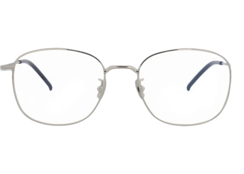 Saint Laurent Round Frame Metal Optical Frames SL492K-30011860-005 Silver Silver Transparent