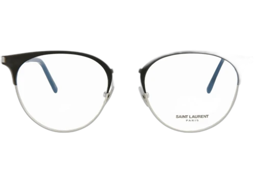 Saint Laurent Round Metal Optical Frames SL223-30002638-002 Black Black Transparent