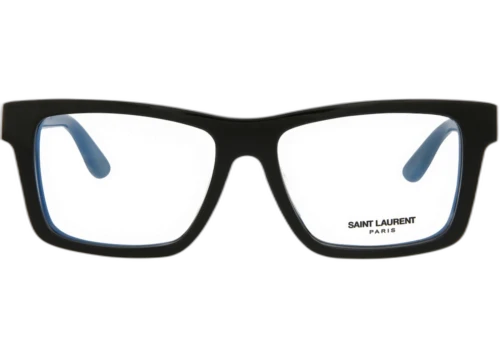 Saint Laurent Square Acetate Optical Frames SLM10F-30001930-001 Black Black Transparent