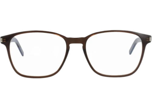 Saint Laurent Square Frame Acetate Optical Frames SL186BSLIM-30008259-004 Brown Brown Transparent