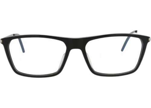 Saint Laurent Square Frame Acetate Optical Frames SL344F-30008735-001 Black Silver Transparent