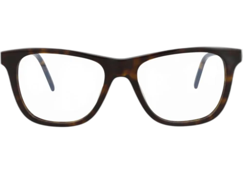 Saint Laurent Square Frame Acetate Optical Frames SLM83-30010742-002 Havana Silver Transparent