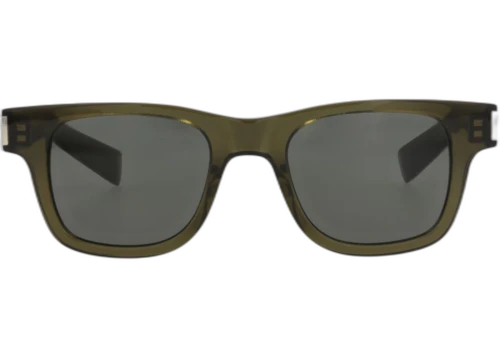 Saint Laurent Square Frame Acetate Sunglasses SL564-30013785-003 Green Green Grey