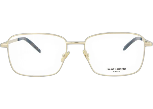 Saint Laurent Square Frame Metal Optical Frames SL330-30008283-003 Gold Gold Transparent