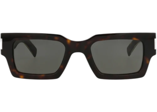 Saint Laurent Square Frame Recycled Acetate Sunglasses SL572-30014068-002 Havana Crystal Grey