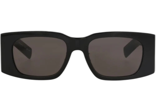 Saint Laurent Square Frame Recycled Acetate Sunglasses SL654F-30015087-001 Black Black Black