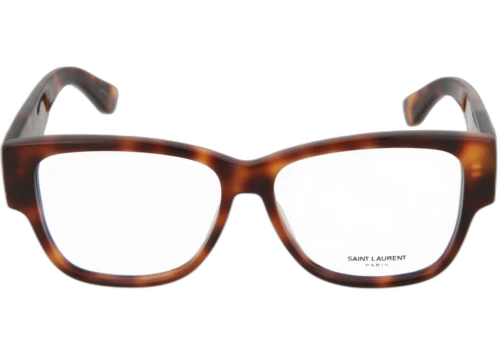 Saint Laurent Square Rectangle Optical Frames SLM7-30001587-002 Shiny Medium Havana