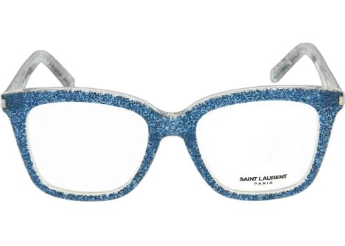 Saint Laurent Wayfarer Style Optical Glasses SL166-30001203-005 Blue Blue Transparent