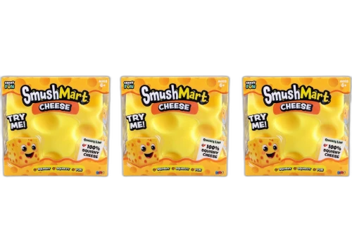 Smush Mart Cheese Squishy Fidget Toy 3x Lot