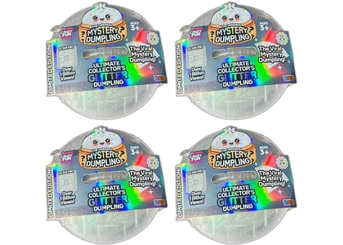 Squishy Bun The Original Mystery Dumpling - Ultimate Collectors Glitter Dumpling Edition Blind Box 4x Lot