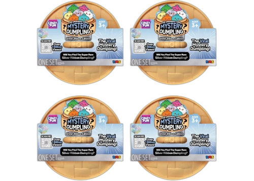Squishy Bun The Original Viral Msytery Dumpling - Silver Ribbon Edition Blind Box 4x Lot
