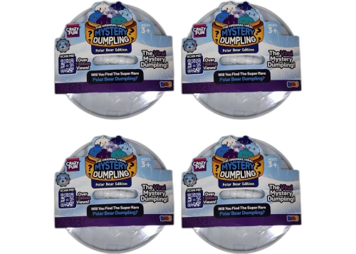 Squishy Bun The Original Viral Mystery Dumpling - Polar Bear Edition Blind Box 4x Lot