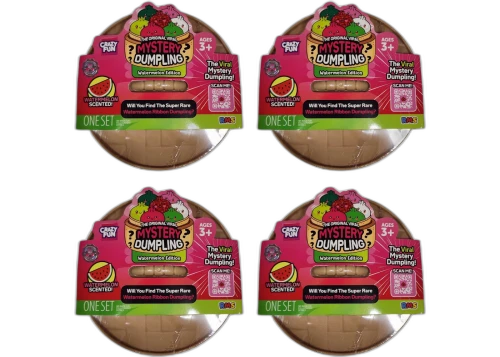 Squishy Bun The Original Viral Mystery Dumpling - Watermelon Edition Blind Box 4x Lot