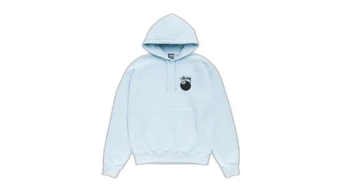 Stussy 8 Ball Garment Dyed Hoodie (SS26) Sky Blue