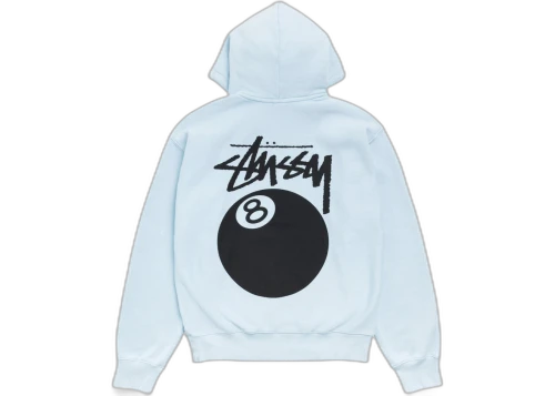 Stussy 8 Ball Hoodie Garment Dyed Sky Blue