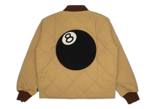 Stussy 8 Ball Quilted Liner Jacket Brown